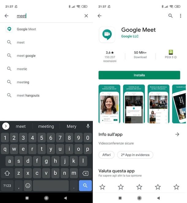 Installare Meet su Android