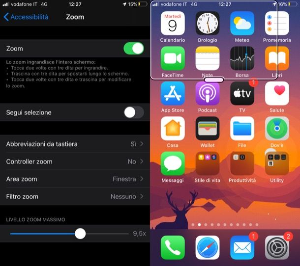 Zoom schermo iPhone