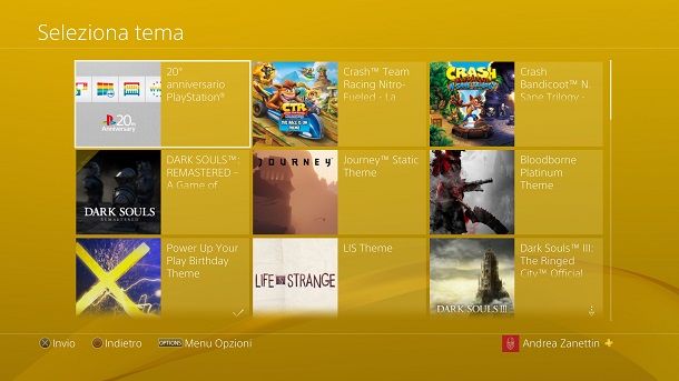Cambiare tema PS4