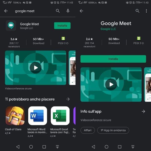 Come scaricare Hangouts Meet su Android