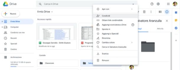 Condividere cartella Google Drive