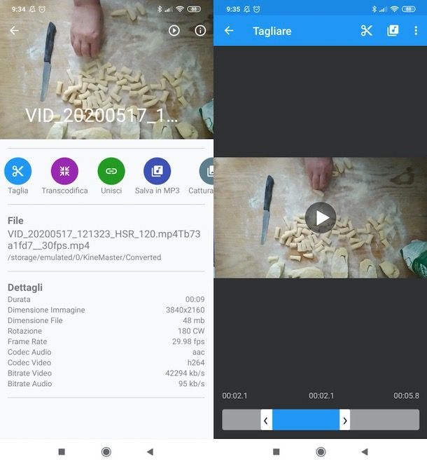 Tagliare video su Android