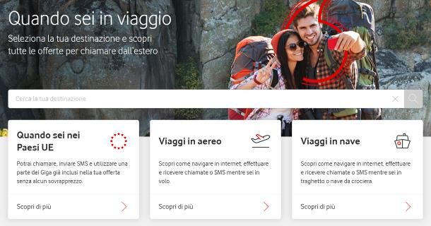 Come aggiungere Giga Vodafone all'estero