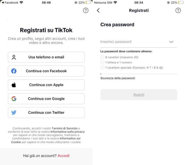 Come registrarsi su TikTok con email