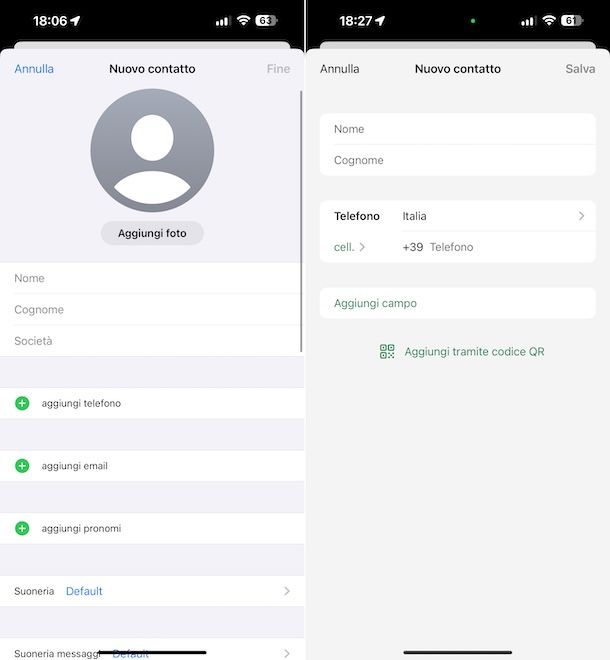 Contatti WhatsApp iPhone