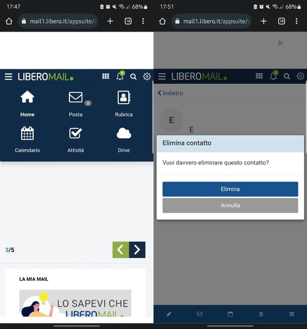 Libero Mail browser smartphone