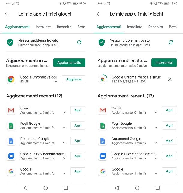 Aggiornare Chrome