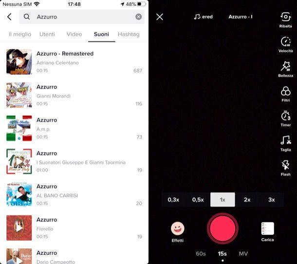 Inserire canzone su TikTok iPhone