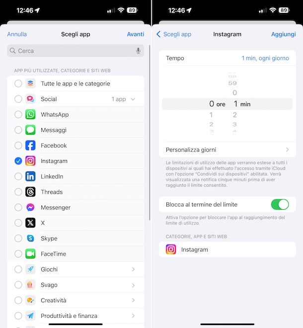 Tempo di utilizzo iOS