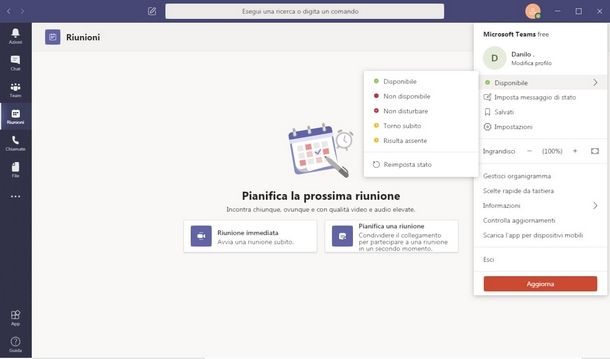 Gestire le preferenze di status in Microsoft Teams