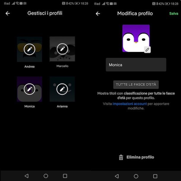 Come eliminare profilo Netflix da Android