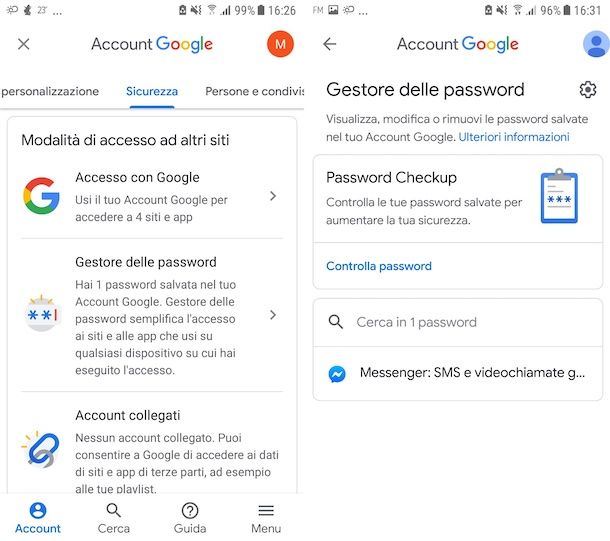Gestore password Android