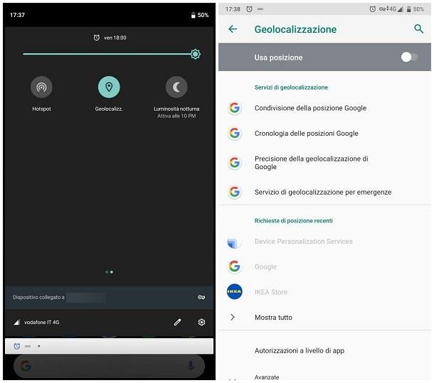Come disattivare la localizzazione su Android