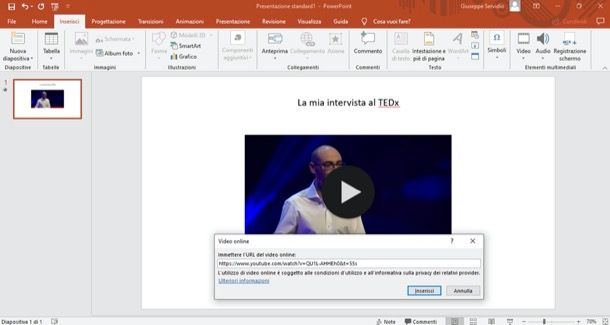 Inserire video da YouTube su PowerPoint