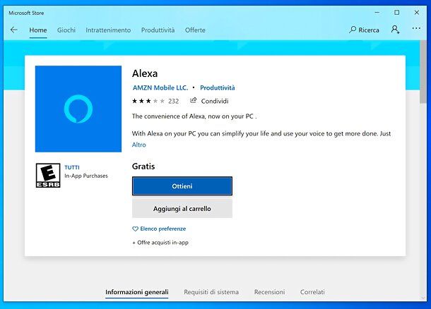 Alexa per Windows 10