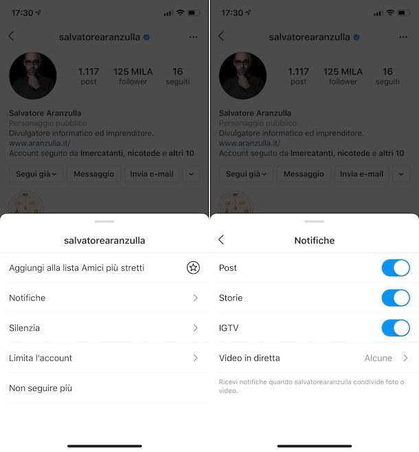 Notifiche mirate Instagram 