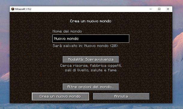 Come iniziare su Minecraft Sopravvivenza