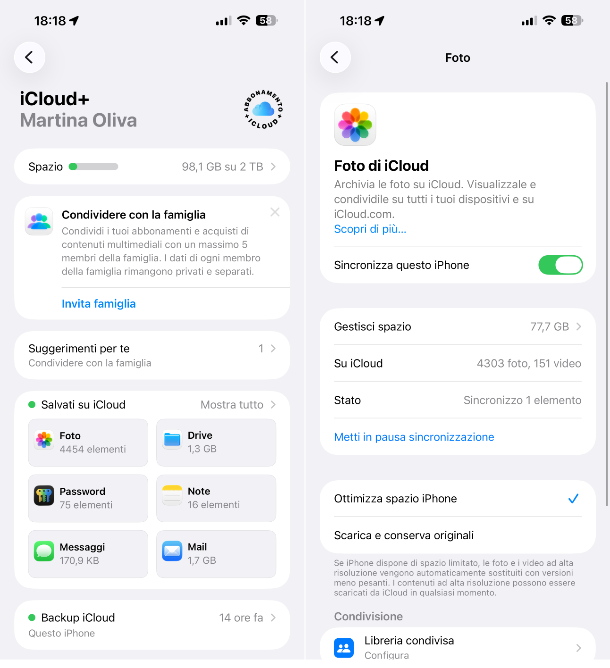 Foto di iCloud iPhone