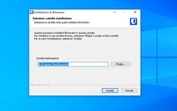 Installazione Bitwarden