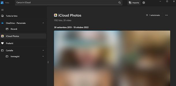 iCloud Photos in Foto di Windows 11