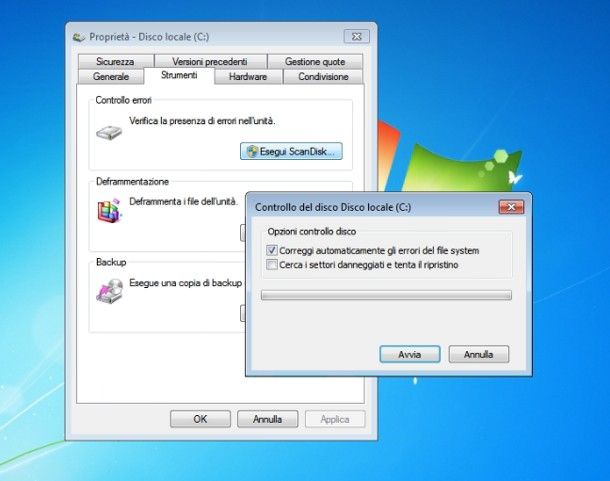 Come eseguire chkdsk