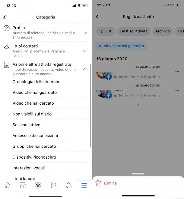 Come cancellare cronologia video guardati su Watch