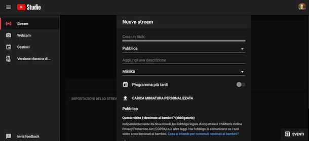 Come fare un webinar su YouTube