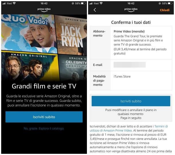 Come attivare Amazon Prime video