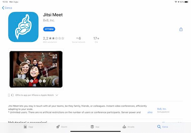 Come scaricare Jitsi Meet su iPad