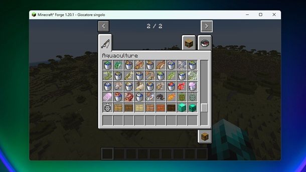 Inventario mod Aquaculture Minecraft Java