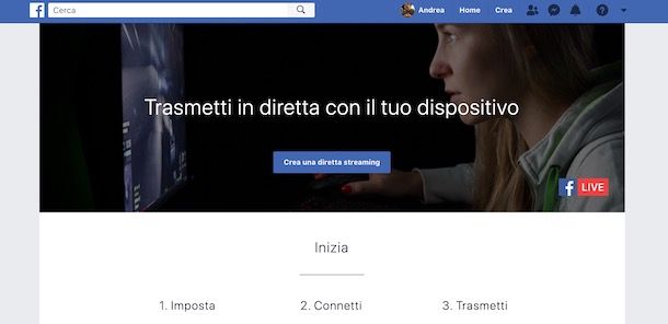 Creare diretta su Facebook