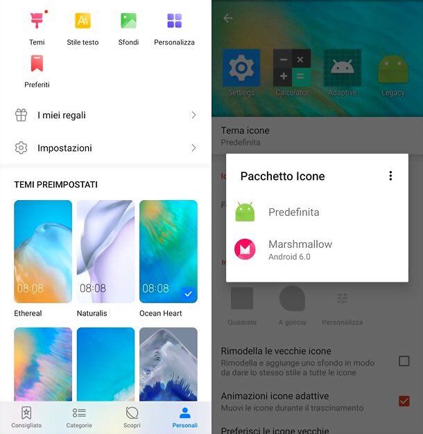 Come ripristinare tema icone sul cellulare