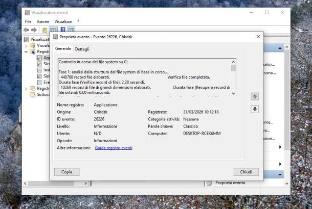 Come eseguire chkdsk