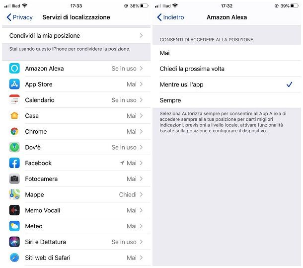 Come disattivare la localizzazione delle app
