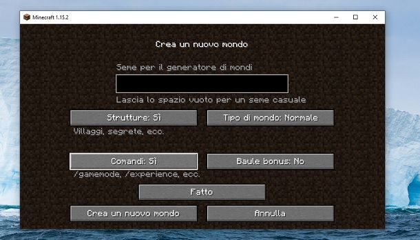 Attivare comandi Minecraft Java