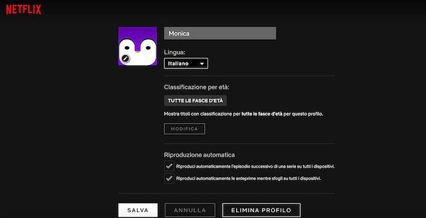 Come eliminare profilo Netflix da computer