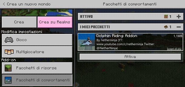 Attiva Mod Minecraft PE