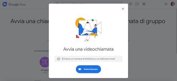 Fare una videochiamata con Google Duo