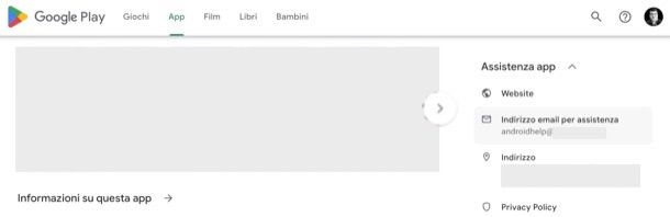 Contattare sviluppatore Play Store