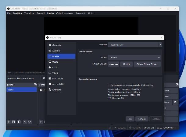 Come fare diretta Facebook con telecamera