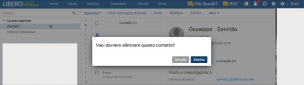 Eliminare contatti libero 