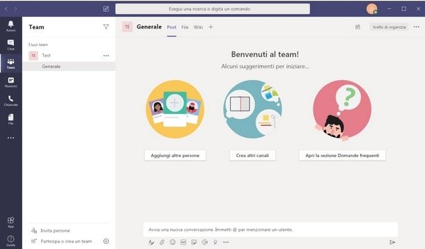 Usare Microsoft Teams su PC Windows