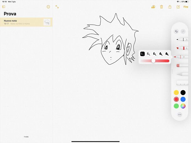 Come disegnare su Note iPad