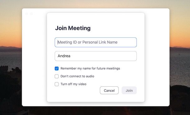 Come accedere a Zoom con link