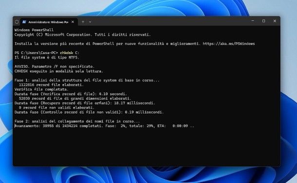 Come eseguire chkdsk