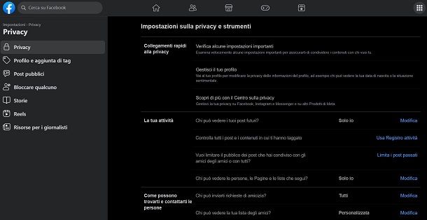 Come rendere il profilo privato su Facebook