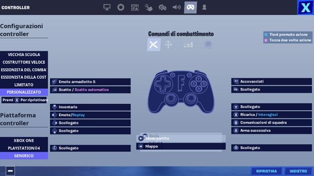 Cambiare i comandi del controller