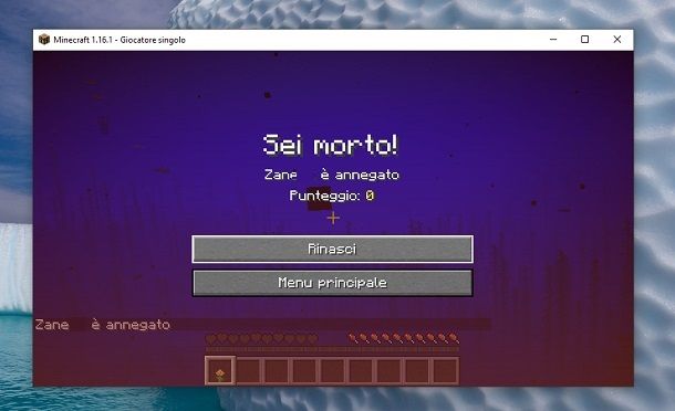 Annegamento Minecraft