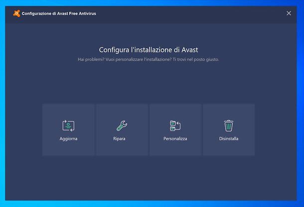 Come disinstallare antivirus Avast