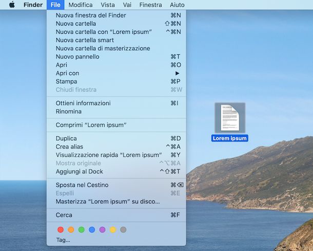 Barra dei menu macOS